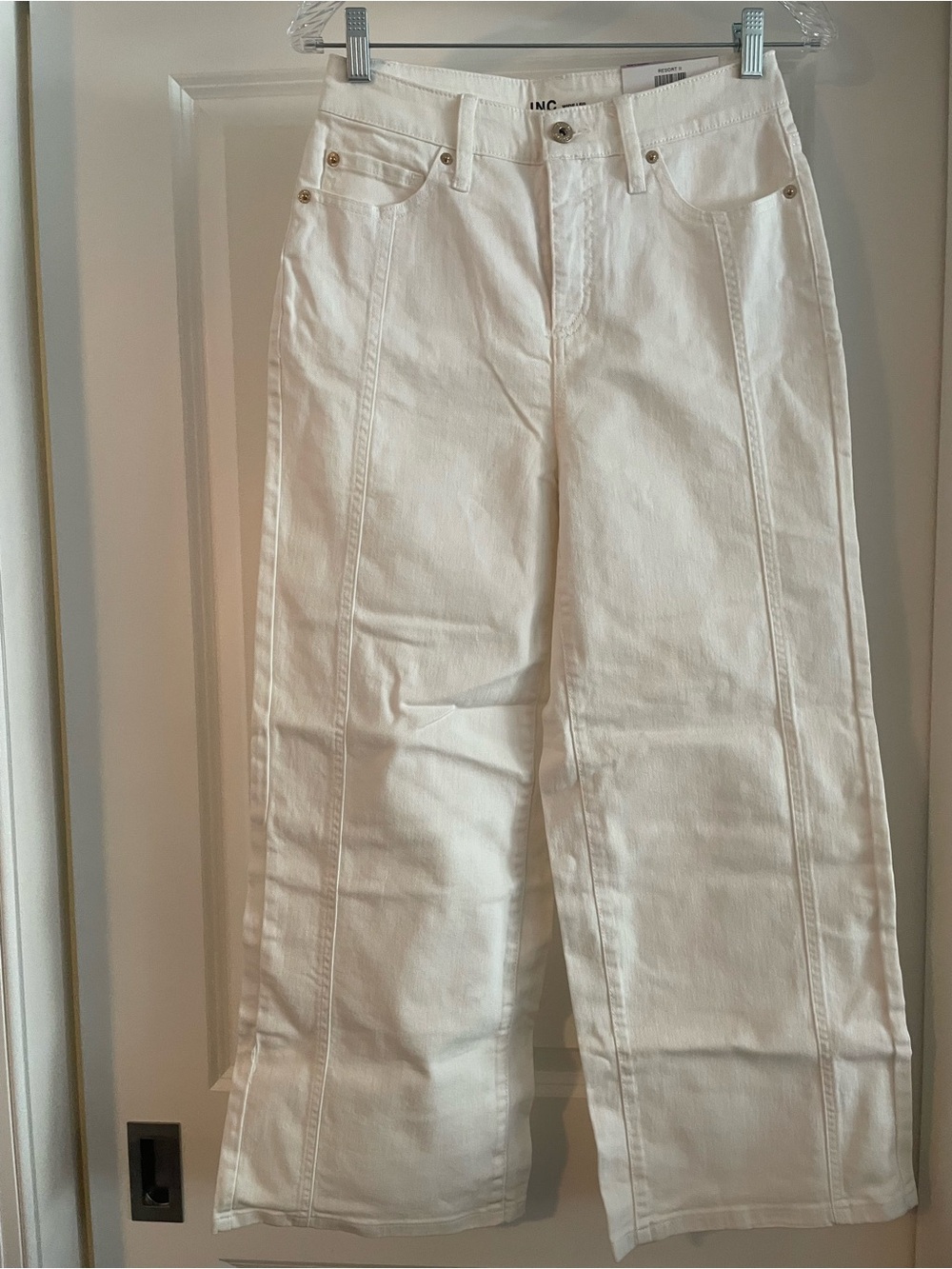 INC International Concepts Cream-White Wide Leg Jeans